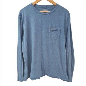 Vineyard Vines Vintage Wash Long Sleeve Tee L Heathered Blue Retro Preppy